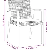 vidaXL 9-tlg. Garten-Essgruppe mit Kissen Poly Rattan und Stahl