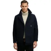 Superdry für Herren. M5012382A Abrigo Merchant Wool Blend PEA marineblau (XXL), Lässig, Wolle, Klassisch