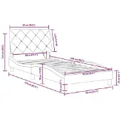 vidaXL Bettgestell mit LED ohne Matratze Schwarz 90x200 cm Samt
