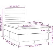 vidaXL Boxspringbett mit Matratze & LED Dunkelgrau 120x190 cm Stoff