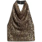 Superdry Cowl Halter Sequin ärmellose Bluse