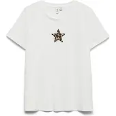 Vero Moda Print-Shirt "VMISUMA S/S T-SHIRT JRS BTQ" mit Leo-Stern