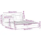 vidaXL Bettgestell "Viana" mit LED ohne Matratze Grau 180x200 cm