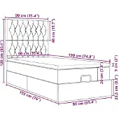 vidaXL Ottoman-Bett mit Matratze & LEDs Hellgrau 90x190 cm Stoff