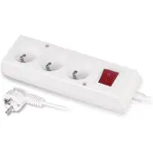 JONEX 3-fach-Steckdosenleiste mit Schalter, 3 m, 10 A, Schutzkontakt, weiß