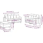 vidaXL 3-tlg. Sofagarnitur mit Kissen Braun Stoff