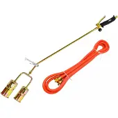 AWTOOLS Dachdeckerbrenner lang mit Doppel-Düse 60mm und 5m Schlauch