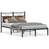 vidaXL Bettgestell ohne Matratze Räuchereiche 120x190 cm Holzwerkstoff