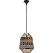 Nova Luce Pendelleuchte Copos E27 Natur Blau Schwarz Stahl Seil Ø30cm 9586609