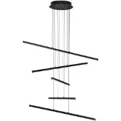 Nova Luce LED Pendelleuchte Gratta dimmbar 49W warmweiss 3200K Schwarz Aluminium Ø80,5cm 9081805