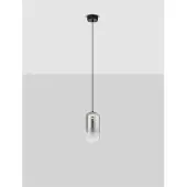 Nova Luce LED Pendelleuchte Aelia 3W warmweiss 3000K Rauchgrau Schwarz Glas Metall Ø10cm 9009141