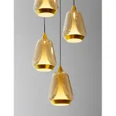 Nova Luce LED Pendelleuchte Alish dimmbar 40W warmweiss 3000K Messinggold Schwarz Champagner Glas Metall Ø33cm 9416970