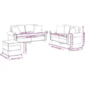 vidaXL 3-tlg. Sofagarnitur mit Kissen Grau Kunstleder