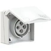 Pce 844-9v CEE-Anbausteckdose Design 16A 4p 9h IP44 (weiß) 8449v