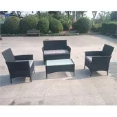 HTI Gartenmöbel Schwarz 4-teiliges Set Wiebke
