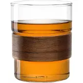 Leonardo Becher "NOVO LEGNO, 2er Set", braun (transparent, braun), H:9,2cm Ø:7,5cm, Glas, Holz, Trinkgefäße, Becher, Becher mit Holzspange