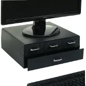 Mendler Monitorerhöhung MCW-L99, Monitorständer Bildschirmerhöhung Aufbewahrungsbox mit 4 Schubladen und 15 Fächern 13x34x31cm
