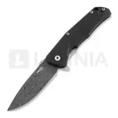 Lionsteel TRE Carbon Fiber Taschenmesser, Raindrop Damascus