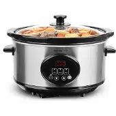 Emerio Slow Cooker 240 W – 3,5 L – Warmhaltefunktion – Digitales Display – 3 Temperaturstufen – herausnehmbarer Keramiktopf – Glasdeckel – SC-129406