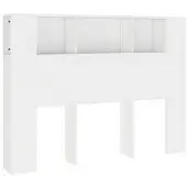 vidaXL Kopfteil mit Ablagen Weiß 140x18,5x104,5 cm