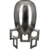 Gilde Tischvase "Vase Rocket", silber (silberfarben), B:25cm H:40cm T:25cm, Aluminium, Vasen, Tischvase