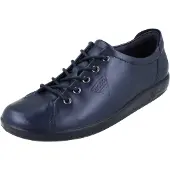 Ecco Soft 2.0 Lace Damenhalbschuh marine blau Glattleder - Größe: 39
