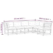 vidaXL 6-tlg. Garten-Sofagarnitur mit Kissen Weiß Massivholz Kiefer