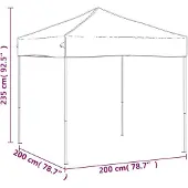 vidaXL Partyzelt Faltbar Anthrazit 2x2 m
