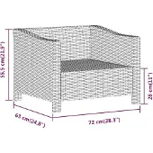 vidaXL Gartensessel mit Kissen Grau Poly Rattan