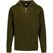 No-excess Half-Zip Pullover Chenille Olive - XXL