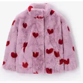 Sissy-Boy Kunstfelljacke Mit Herzmuster - Flieder | Größe: 134-140