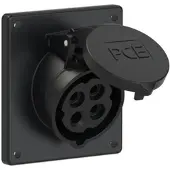 Pce 414-7f9 CEE-Anbausteckdose schräg (92x100mm) 16A 4p 7h IP44/IP54 4147f9
