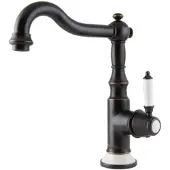PaulGurkes Nostalgie Waschtischarmatur schwarze Küchenarmatur im Retrodesign