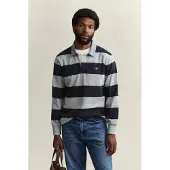 Gant Pullover Reg Chambray Stripe Heavy Rugger Herren Navy / Grey-M