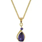 Trendor 31292 Blauer Anhänger Gold 333/8K mit Vergoldeter Silberkette