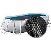 W'eau Premium Solarplane Oval 600 x 320 cm Schwarz 400my
