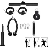 Selius Fitness-Trainingssystem mit Zugseil, Rolle und Zubehör – 13-teiliges, multifunktionales Trainingsset