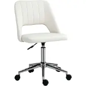 BundiGlassware Bürostuhl verstellbar drehbar höhenverstellbar 79-91 cm Cremeweiß für Wohnzimmer und Zuhause
