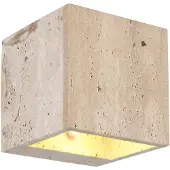 Globo LED Wandleuchte Rojas 6W warmweiss Weiß matt Metall Travertine Stein 12x12cm