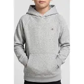 Gant Teen Unisex Shield Hoodie Light Grey Melange Größe: 146/152 | Sportbekleidung Outlet | kids | Grau