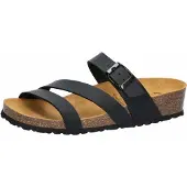 Lico Pantolette Natural Glitter mit Schnallen, Hausschuh, atmungsaktive Leder-Innensohle, Größe 40