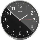 Mebus 19578, Wand, Mechanische Uhr, Rund, Schwarz, Metallisch, Metall, Modern
