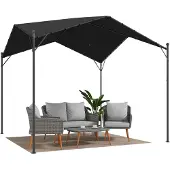 BundiGlassware Pergola Pavillon 3x3m winterfest Satteldach Dreiecksverstrebungen für Garten und Außenbereich