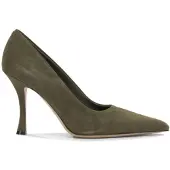 Salvatore Ferragamo FERRAGAMO: Grüne Wildlederslippers für Damen - Größe 6