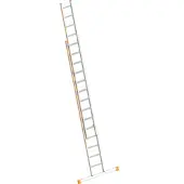 Layher Schiebeleiter TOPIC 12 Sprossen, Aluminiumleiter 2x12 Sprossen, zweiteilig, a...