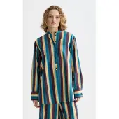 Scotch & Soda Relaxed-fit Striped Shirt El Cosmico Stripe Deep Lagoon Größe: 38 | Longsleeves Outlet | Damen