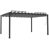 Selius Pergola mit Lamellendach, 3x4 Meter, Anthrazit, Aluminium – wasserabweisendes Polyesterdach