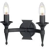 Elstead Lighting Elstead Saxon Wandleuchte E14 2-fach Schwarz, UK