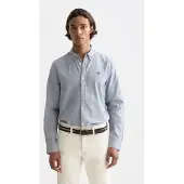 Scotch & Soda Seasonal Core Solid Oxford Regular-fit Shirt Navy Größe: L | Casual hemden Outlet | Herren | Blau