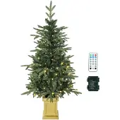 HOMCOM Künstlicher Weihnachtsbaum, 120 cm Christbaum mit 110 LED-Beleuchtung